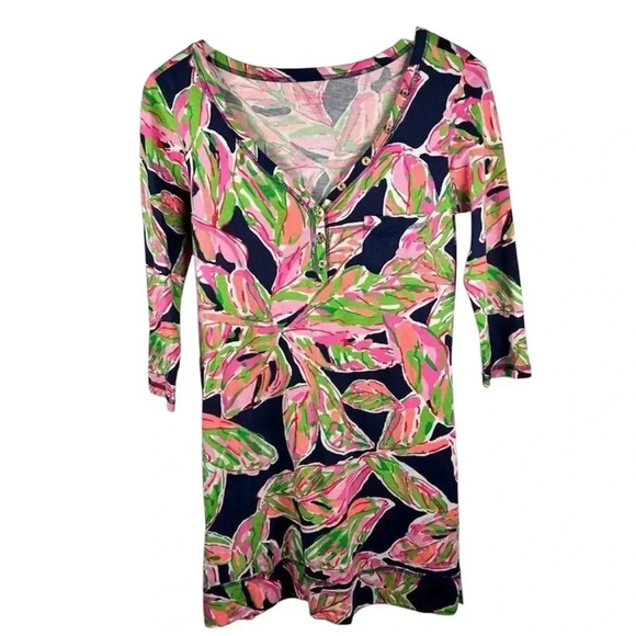 Lilly Pulitzer Palmetto Flamingo Size Small Dress Tropical Floral Coastal Beach - Picture 1 of 8